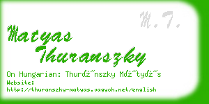 matyas thuranszky business card